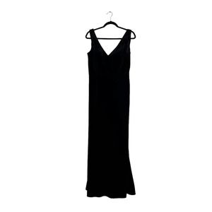 Revelry Black Velvet V Neck Sleeveless Formal Maxi Dress 12